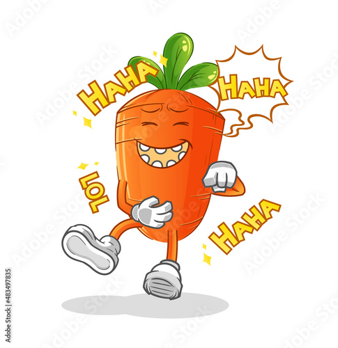 carrot Laugh Out Loud character. cartoon mascot vector