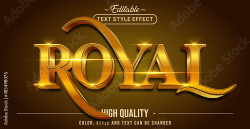 Editable text style effect - Royal Gold text style theme.