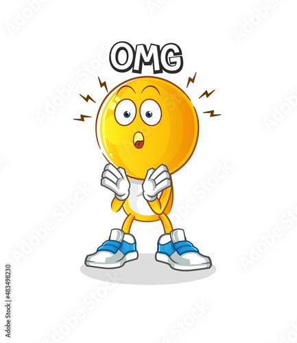 emoticon head cartoon Oh my God vector. cartoon character