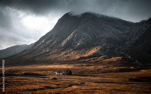 Photos Dark Cloudy Day Over Buachaille Etive Mor, Glencoe, Scottish Highlands