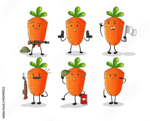 carrot troops character. cartoon mascot vector
