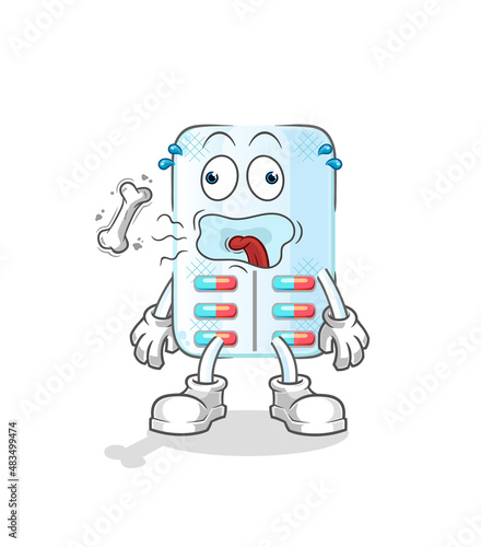 medicine burp mascot. cartoon vector