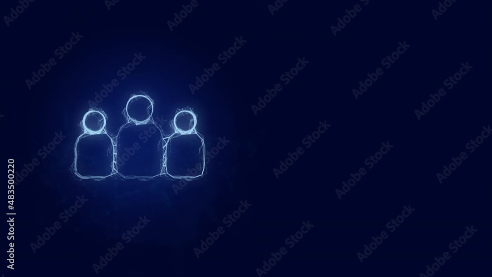 Three people icon with Plexus effect. Connected lines with dots. Lines plexus Three people icon with Plexus effect. Connected lines with dots. Lines plexus