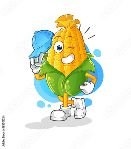 corn young boy character cartoon