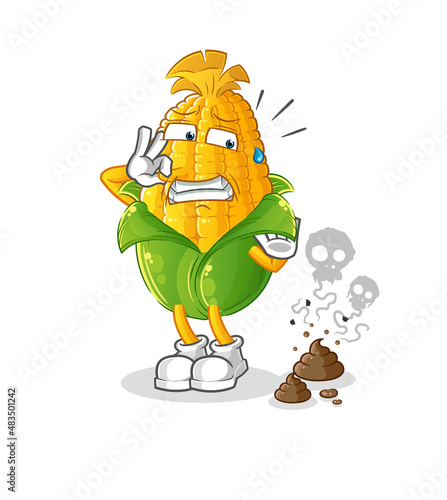 corn with stinky waste illustration. character vector