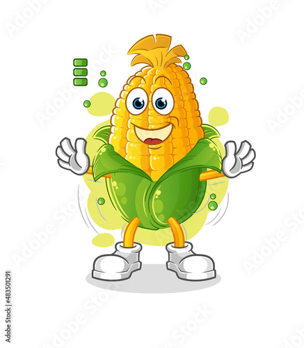 corn full battery character. cartoon mascot vector