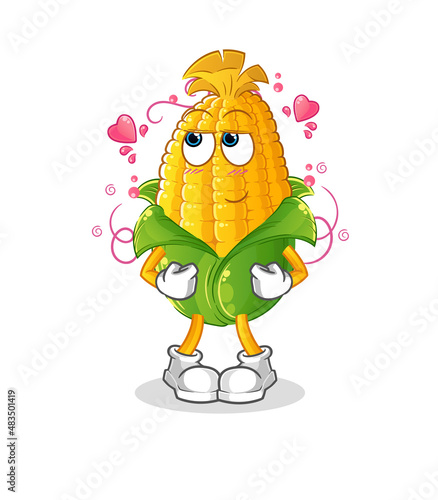corn shy vector. cartoon character