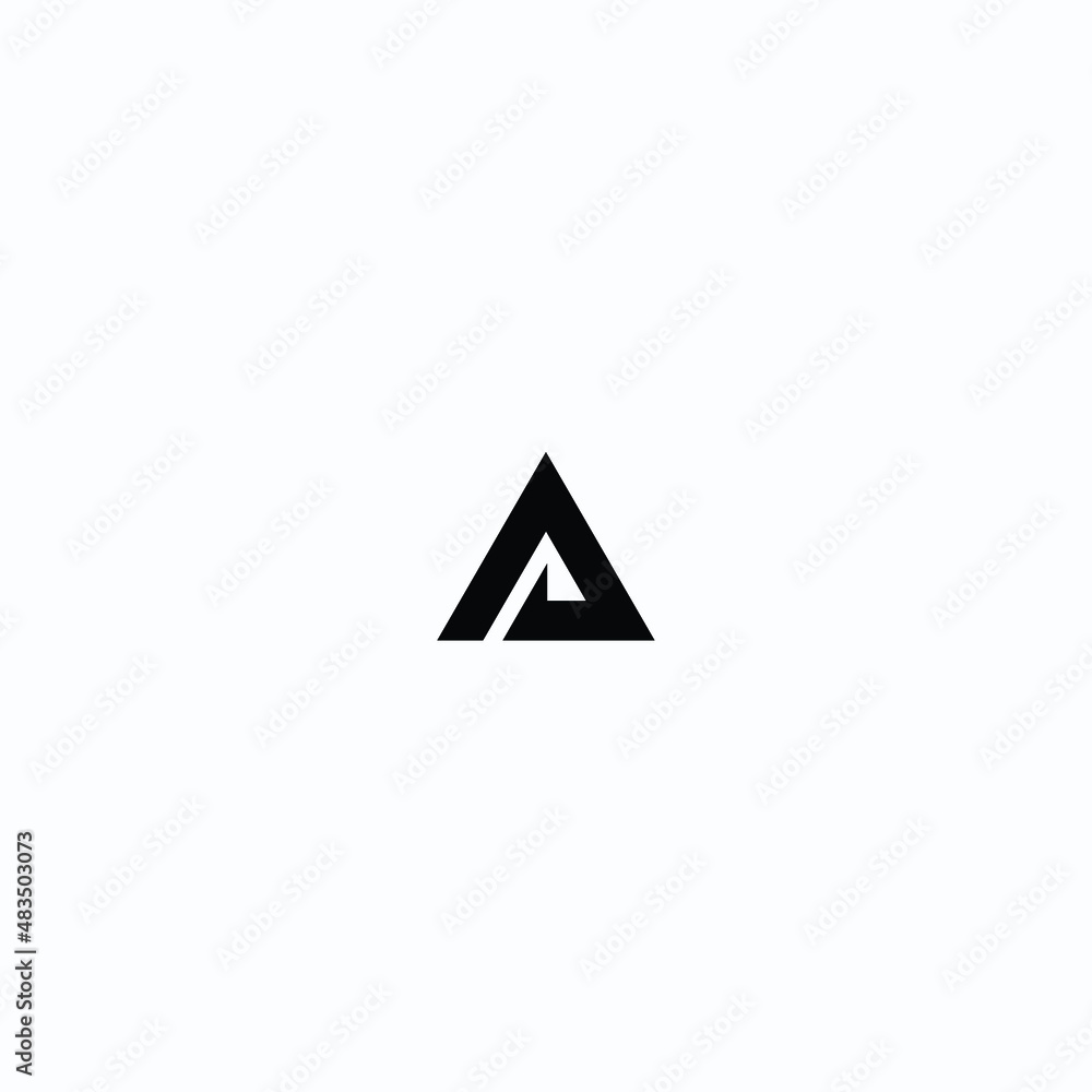 Letter A logo with mountain peaks design Letter A logo with mountain peaks design