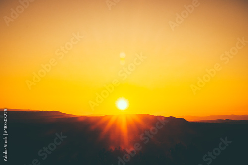 Wallpaper Mural sunset over the mountains Torontodigital.ca