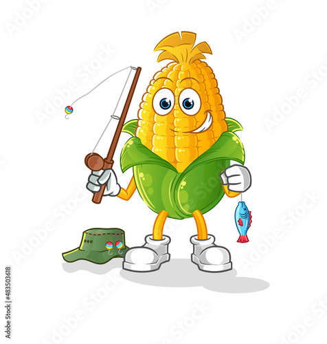 corn fisherman illustration. character vector