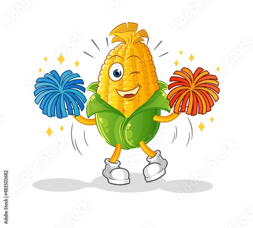 corn cheerleader cartoon. cartoon mascot vector