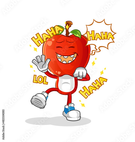 apple head cartoon Laugh Out Loud character. cartoon vector