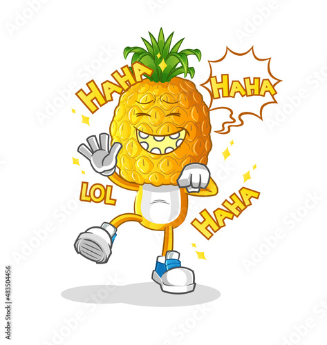 pineapple head cartoon Laugh Out Loud character. cartoon vector