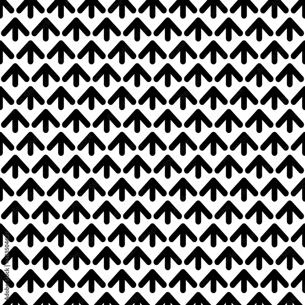 Black and white arrows seamless pattern. Abstract geometric monochrome background