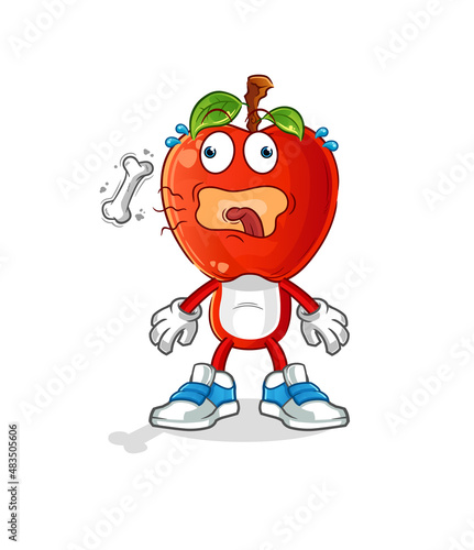 apple head cartoon burp mascot. cartoon vector