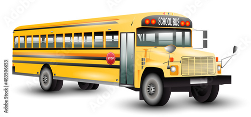 stock vector yellow school bus side view back 
to school student transportation classic vehicle.
