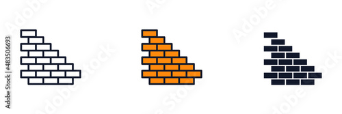Brickwork. Wall brick icon symbol template for graphic and web design collection logo vector illustration