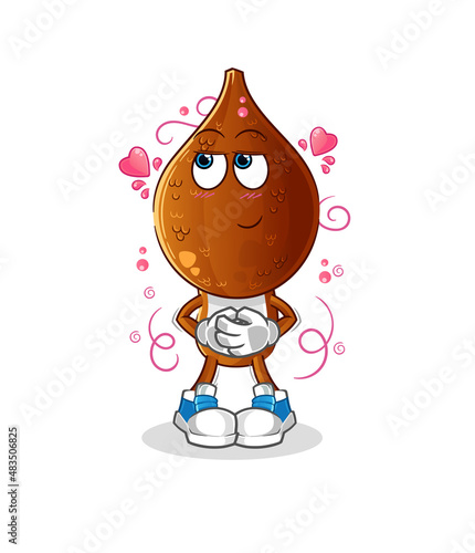snake fruit head cartoon shy vector. cartoon character