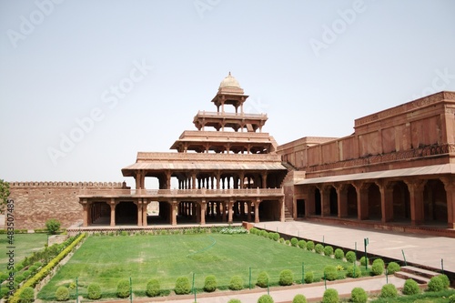 Panch Mahal at Fatehpur Sikri. Panch Mahal is the five-storied palace in Fatehpur Sikri.