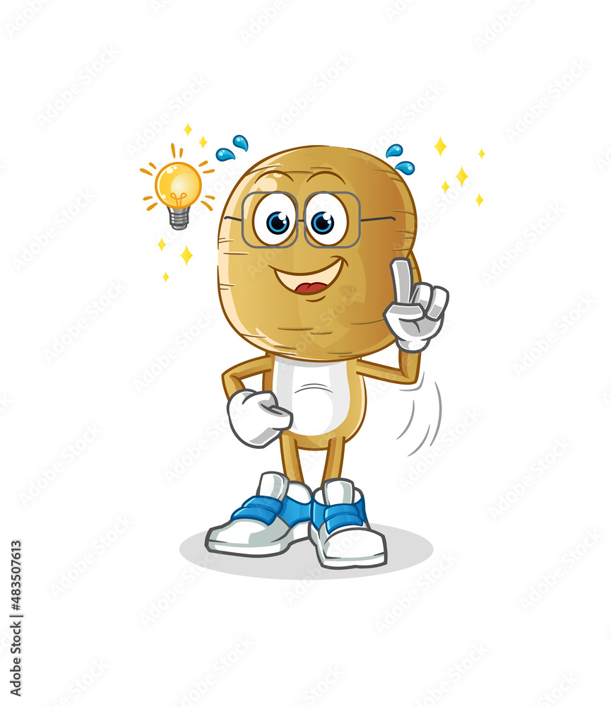 potato head cartoon got an idea. mascot vector