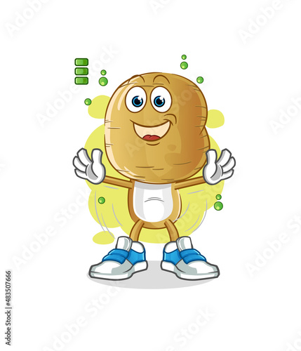 potato head cartoon full battery character. cartoon mascot vector
