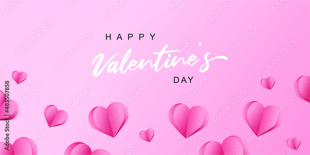 Happy Valentine's Day. a vector illustration of the sweet pink element decorated with text. a template to celebrate a special moment. a graphic for banners.