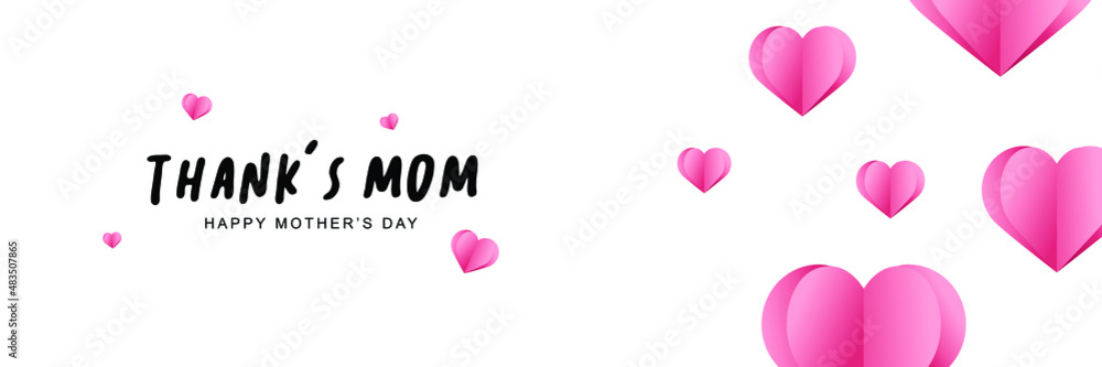 Thanks Mom. a vector illustration of the sweet pink element decorated with text. a template to celebrate a special moment. a graphic for banners.