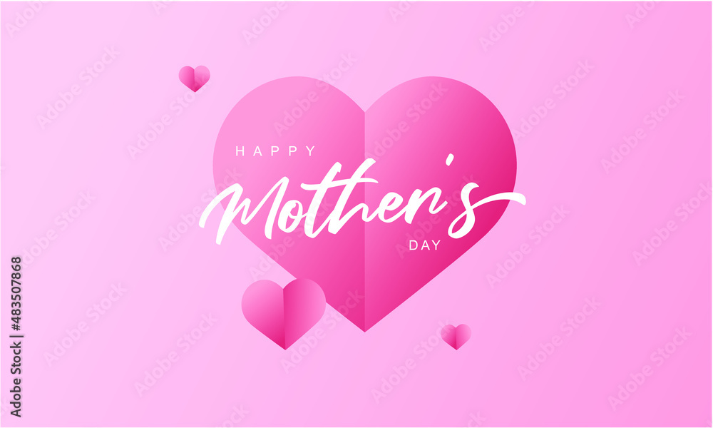 Happy Mother's Day. a vector illustration of the sweet pink element decorated with text. a template to celebrate a special moment. a graphic for print, social media posts, banners, etc.