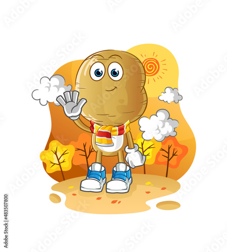 potato head cartoon in the autumn. cartoon mascot vector