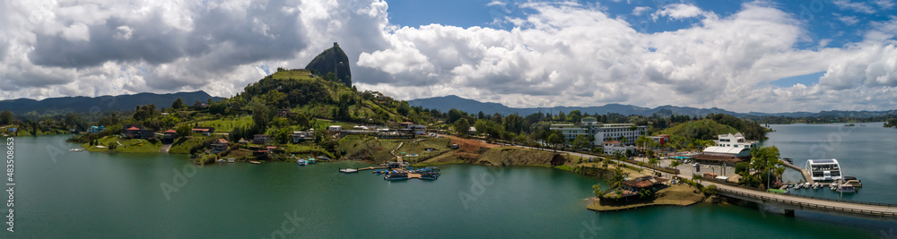 View of the Stone (the Guatape Peñol) from the Countryside in Antioquia, Colombia