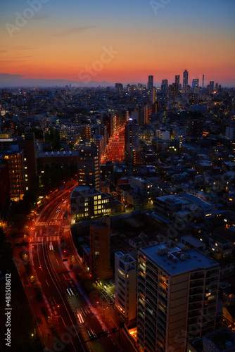 An evening view of Tokyo