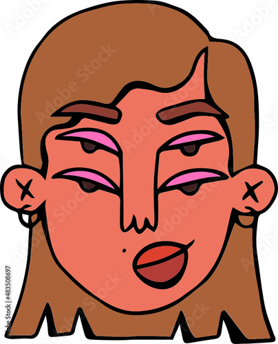 Face portrait of queer person smirking