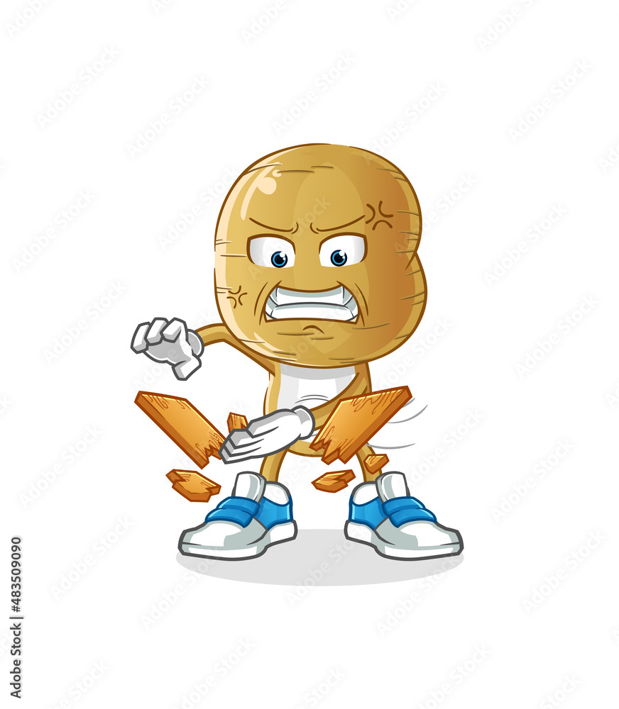 potato head cartoon karate mascot. cartoon vector