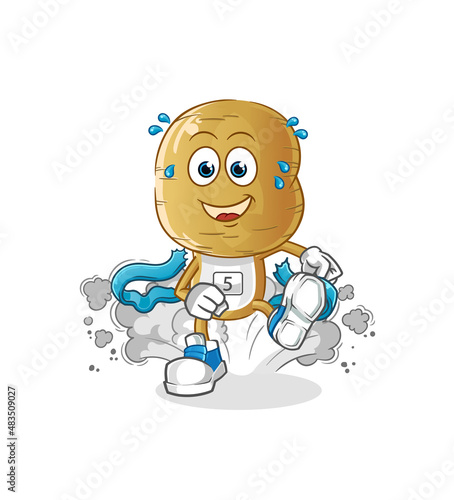 potato head cartoon runner character. cartoon mascot vector