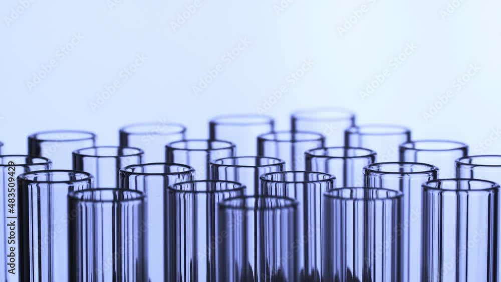 Closeup of laboratory test tubes with rotating
Closeup of laboratory test tubes with rotating