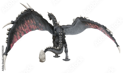 Fantasy dragon isolated on white 3d illustration