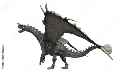 Fantasy dragon isolated on white 3d illustration © max79im