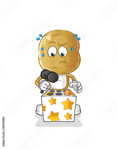 potato head cartoon play whack a mole mascot. cartoon vector