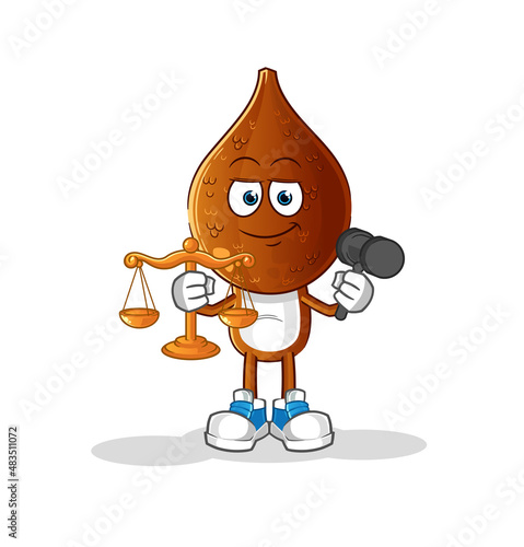 snake fruit head cartoon lawyer cartoon. cartoon mascot vector