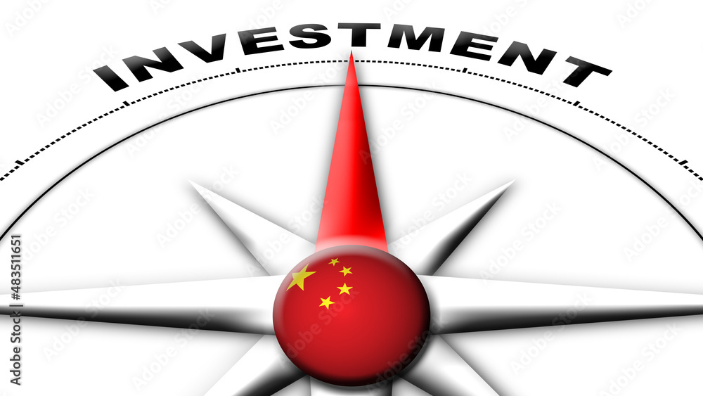 China Globe Sphere Flag and Compass Concept Investment Titles – 3D Illustration China Globe Sphere Flag and Compass Concept Investment Titles – 3D Illustration