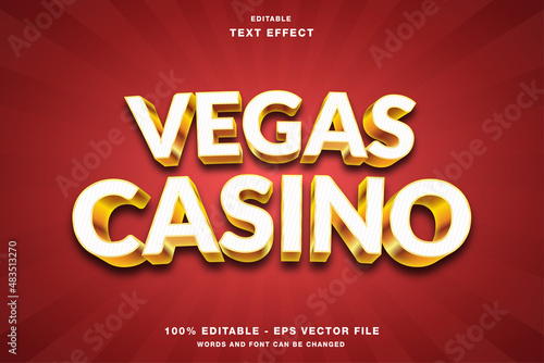 Vegas Casino Gold 3D Style Editable Text Effect