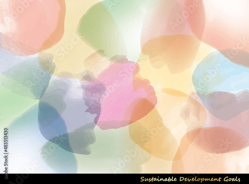 SDGsイメージの水彩アブストラクト背景6