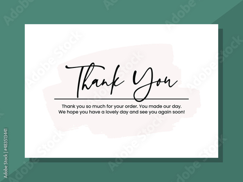 Illustration vector graphic of thank you card minimalist fit for business and trade