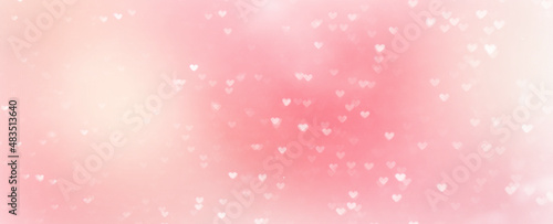 pink background with hearts bokeh © peacefy
