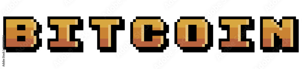 Pixel art bitcoin logo vector icon for 8bit game on white background Pixel art bitcoin logo vector icon for 8bit game on white background