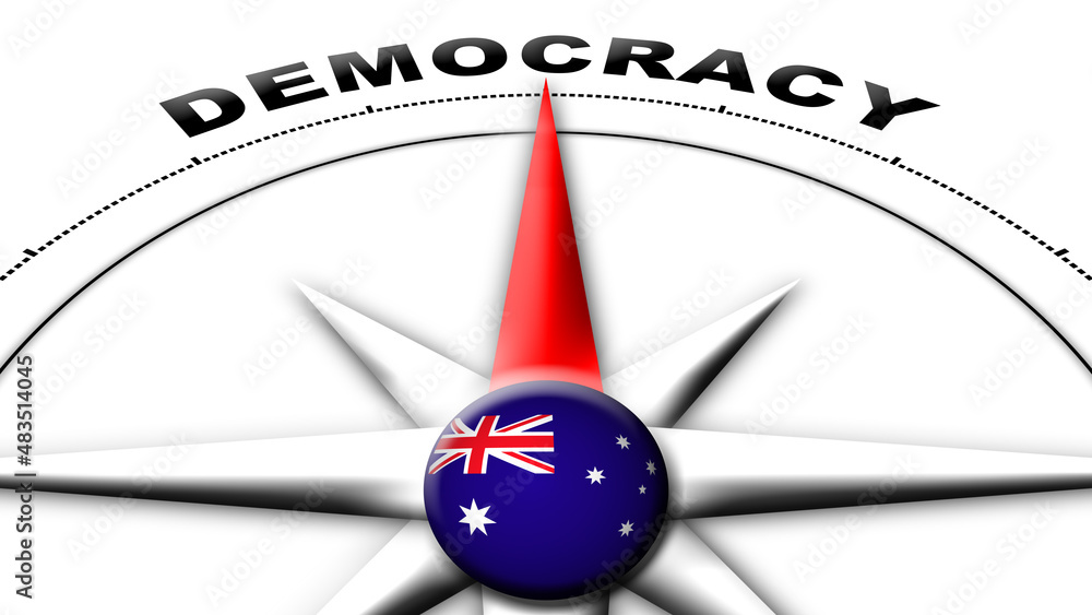 Australia Globe Sphere Flag and Compass Concept Democracy Titles – 3D Illustration Australia Globe Sphere Flag and Compass Concept Democracy Titles – 3D Illustration