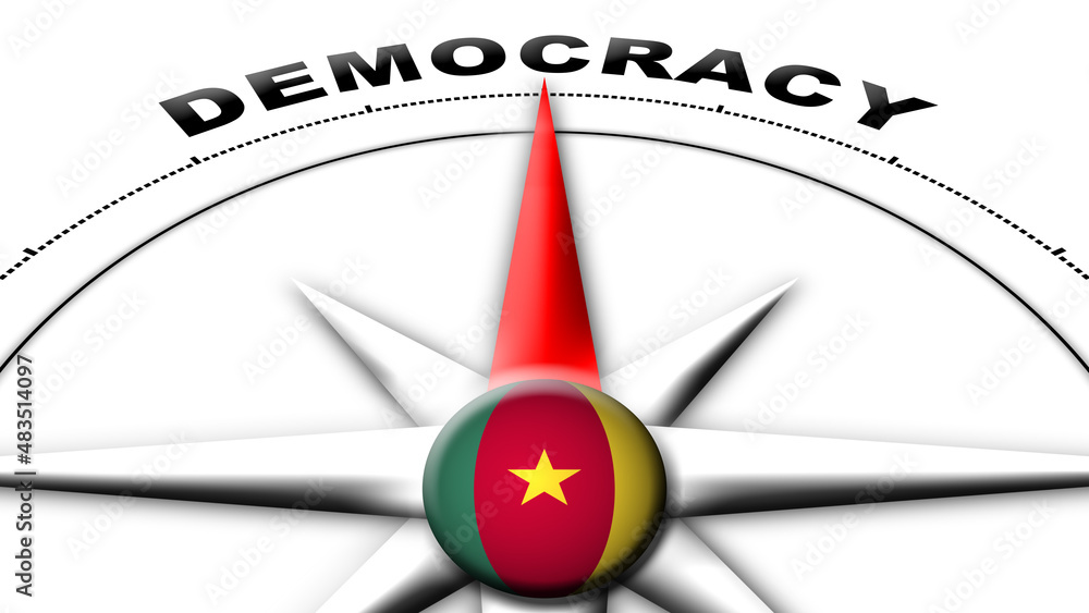 Cameroon Globe Sphere Flag and Compass Concept Democracy Titles – 3D Illustration Cameroon Globe Sphere Flag and Compass Concept Democracy Titles – 3D Illustration