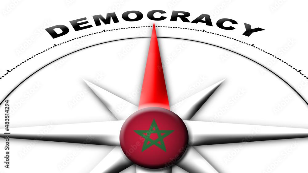 Morocco Globe Sphere Flag and Compass Concept Democracy Titles – 3D Illustration Morocco Globe Sphere Flag and Compass Concept Democracy Titles – 3D Illustration