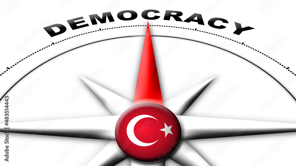 Turkey Globe Sphere Flag and Compass Concept Democracy Titles – 3D Illustration Turkey Globe Sphere Flag and Compass Concept Democracy Titles – 3D Illustration