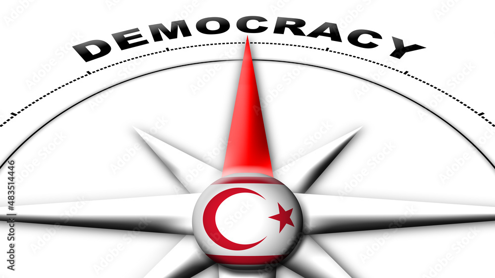 Northern Cyprus Globe Sphere Flag and Compass Concept Democracy Titles – 3D Illustration Northern Cyprus Globe Sphere Flag and Compass Concept Democracy Titles – 3D Illustration